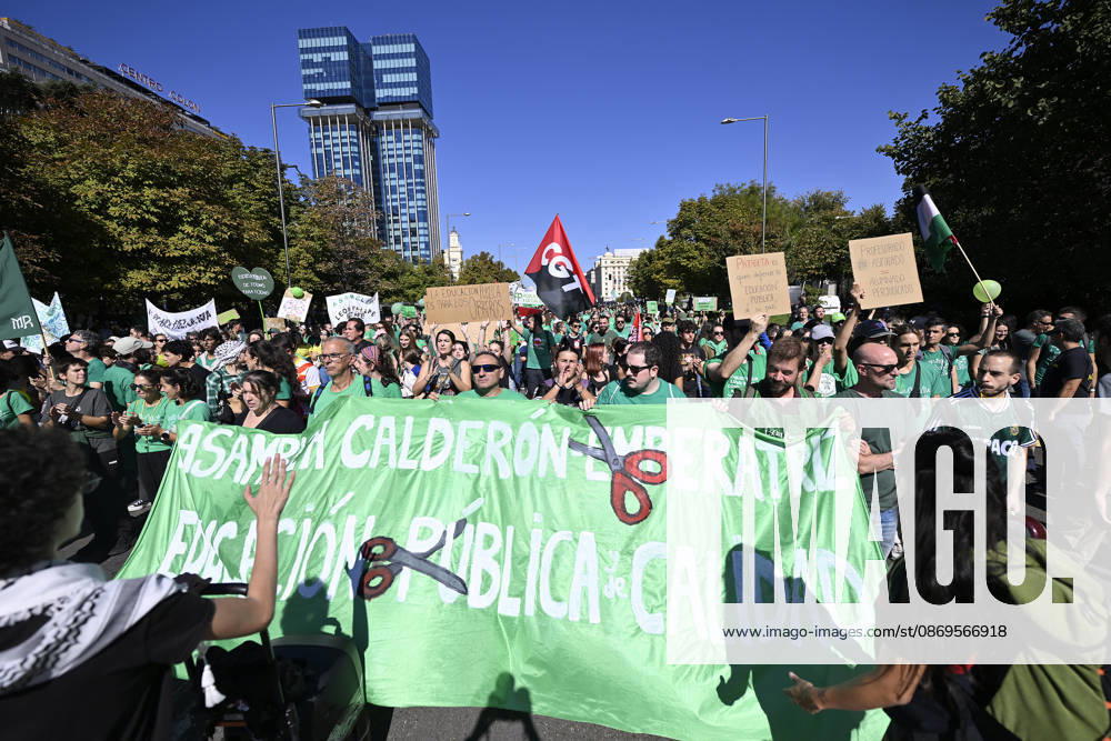 Students and teachers rally in Madrid as education strike continues MADRID, SPAIN - OCTOBER 15: Students and education workers march through central Madrid carrying banners and placards as an indefinite strike demanding improved education conditions continues for a second day, on October 15, 2026 in Madrid, Spain. Students who walked out of classes joined teachers and other education staff in the demonstration, which was called by unions representing the education sector. Burak Akbulut Anadolu Madrid Spain. Editorial use only. Please get in touch for any other usage.