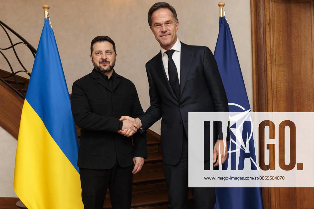 NATO Secretary General Mark Rutte meets with Ukrainian President Volodymyr Zelenskyy at the NATO Secretary General s Residence in Brussels, Belgium, on October 15, 2026. NATO via Bestimage, Brussels, Belgium