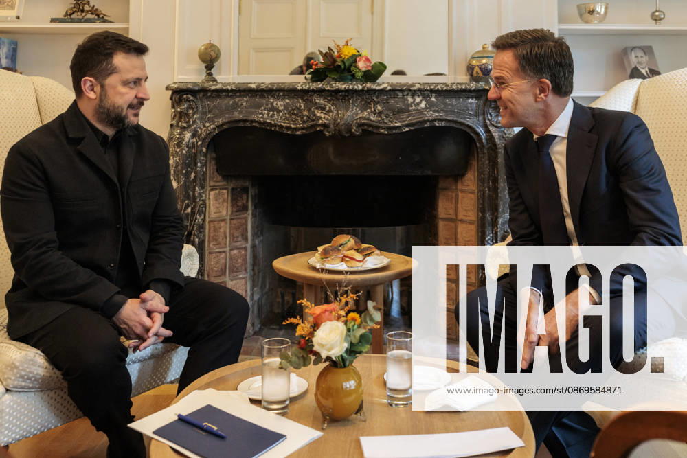 NATO Secretary General Mark Rutte meets with Ukrainian President Volodymyr Zelenskyy at the NATO Secretary General s Residence in Brussels, Belgium, on October 15, 2026. NATO via Bestimage, Brussels, Belgium