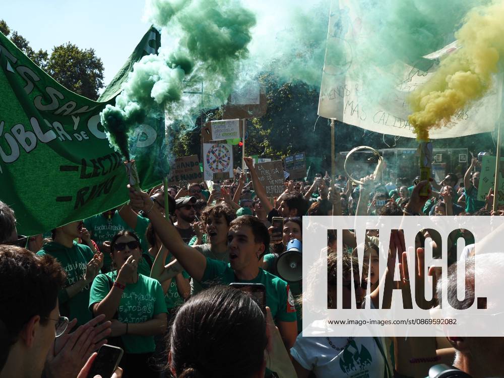 MADRID, SPAIN - October 15: Public education in Madrid is on strike, and the teachers called a demonstration at the headquarters of the Regional Ministry of Education (Consejeria de Educacion). The teachers got past the police cordon and blocked major thoroughfares Calle de Alcala and Paseo de Recoletos, causing traffic chaos as they passed through Plaza de Colon and Plaza de Cibeles. Madrid Spain - ZUMAh199 20261015_zip_h199_013