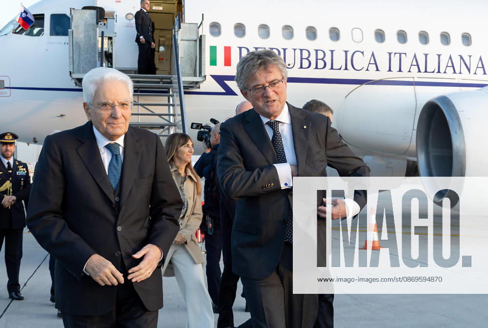 A handout picture, provided by Quirinale Press Office, shows President Sergio Mattarella (L) welcomed by the Italian Ambassador to Ljubljana, Giuseppe Cavagna, upon his arrival at JoÅ¾e Pu?nik Airport on the occasion of his participation in the 21st Meeting of the Heads of State of the Arraiolos Group, Ljubljana, 15 October 2026. ANSA Office +++ ANSA PROVIDES ACCESS TO THIS HANDOUT PHOTO TO BE USED SOLELY TO ILLUSTRATE NEWS REPORTING OR COMMENTARY ON THE FACTS OR EVENTS DEPICTED IN THIS IMAGE - NO ARCHIVING - NO LICENSING - NPK Lubiana Slovenia - ZUMAa110 20261015_zaf_a110_054