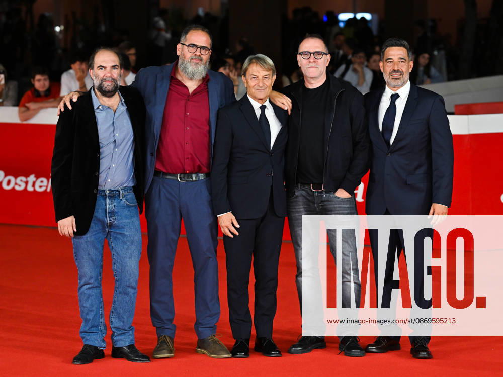IPA89726355 - Rome, 2026 Film Festival Night 3 Red Carpet for the Film Radici In the photo: Nicola Rafele Ravera, Francesco TatÃ², Alberto De Rossi, Valerio Mastandrea, and Luca Beccaceci