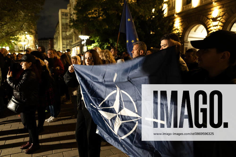 Protesters demand answers over Black Sea maritime attacks in Bulgaria SOFIA, BULGARIA - OCTOBER 15: Demonstrators gather during a protest demanding clarification over recent Black Sea maritime attacks near government buildings in Sofia, Bulgaria on October 15, 2026. Protesters assembled to voice anger against the policies of President Iliana Iotova and Prime Minister Rumen Radev, seeking answers regarding drone strikes on four commercial vessels within Bulgaria’s exclusive economic zone that left two ships sunk and two damaged. Hristo Vladev Anadolu Sofia Bulgaria. Editorial use only. Please get in touch for any other usage.