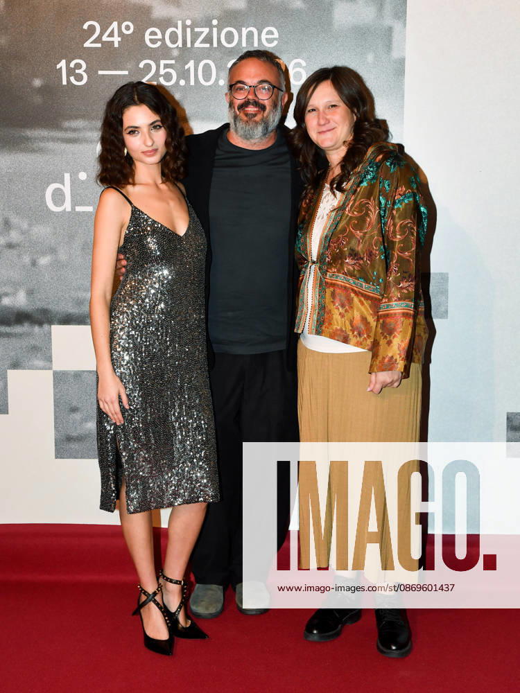 IPA89729030 - Roma Cinema Fest 2026. Night 3 Red Carpet for the film Idda. Pictured: Irene Dionisio, Giovanni Pompili, Tecla Insolia
