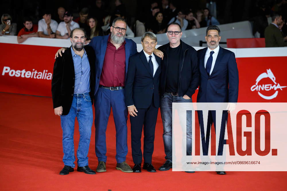 News - Rome Film Fest 2026 - DAY 2 Nicola Rafele Ravera, Francesco Tato, Alberto De Rossi, Valerio Mastandrea and Luca Beccaceci attends the Radici red carpet during the 21th Rome Film Festival at Auditorium Parco Della Musica on October 15, 2026 in Rome, Italy. Roma Auditorium Parco della Musica Italy