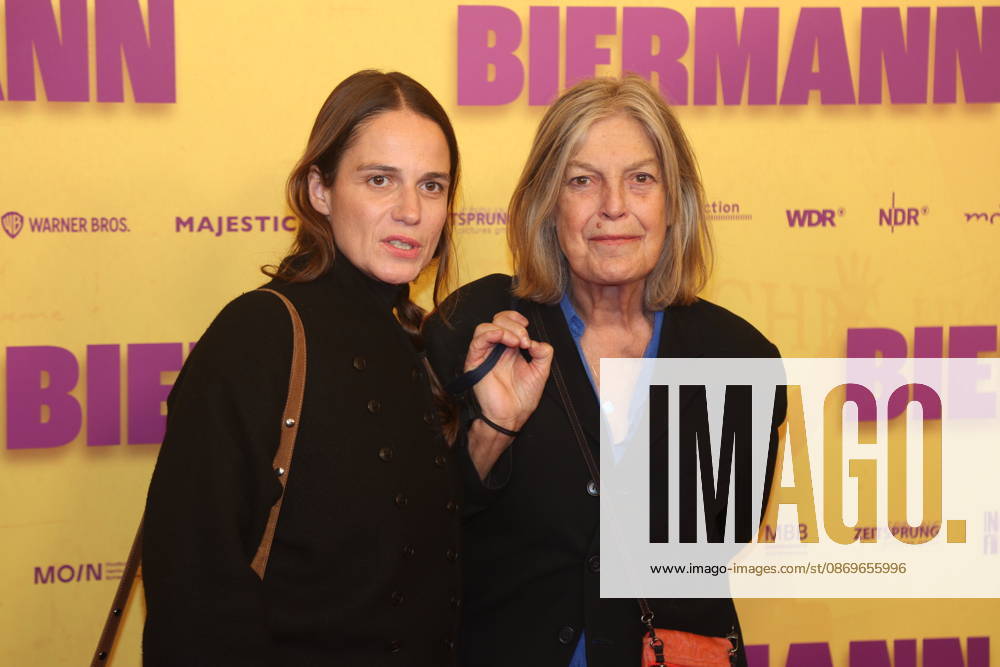 Stella Denis Winkler and Angela Winkler at the premiere of the documentary *Biermann* at Kino International in Berlin
