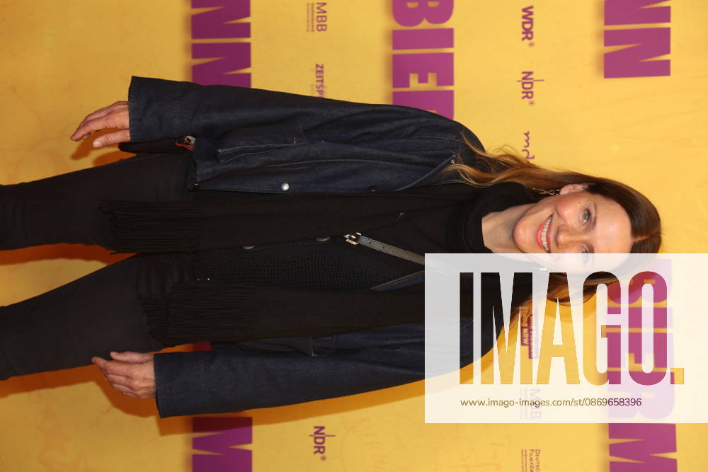 Bettina Lamprecht at the premiere of the documentary *Biermann* at Kino International in Berlin