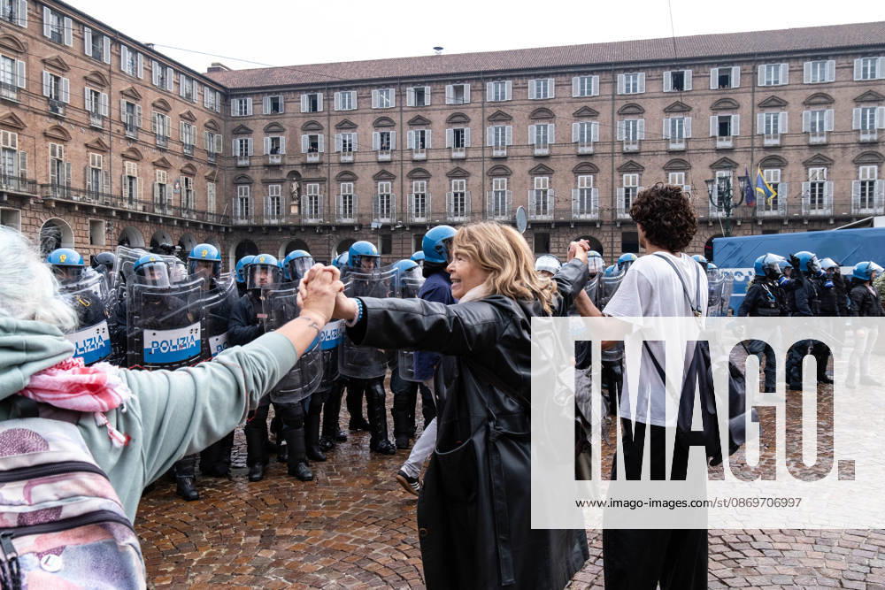 After days of occupations at many high schools across the city, following the French model, on Friday, October 16, in Turin, thousands of students took to the streets to protest the lack of resources in the school system and the inadequate condition of school buildings. The protesters marched through the city, stopping in front of Porta Susa, where teachers formed a human chain to separate them from the police. Lastly, in Piazza Castello, the police used water cannons and tear gas to disperse the demonstration, which had arrived outside the police headquarters. Turin Italy - ZUMAs377 20261016_znp_s377_046
