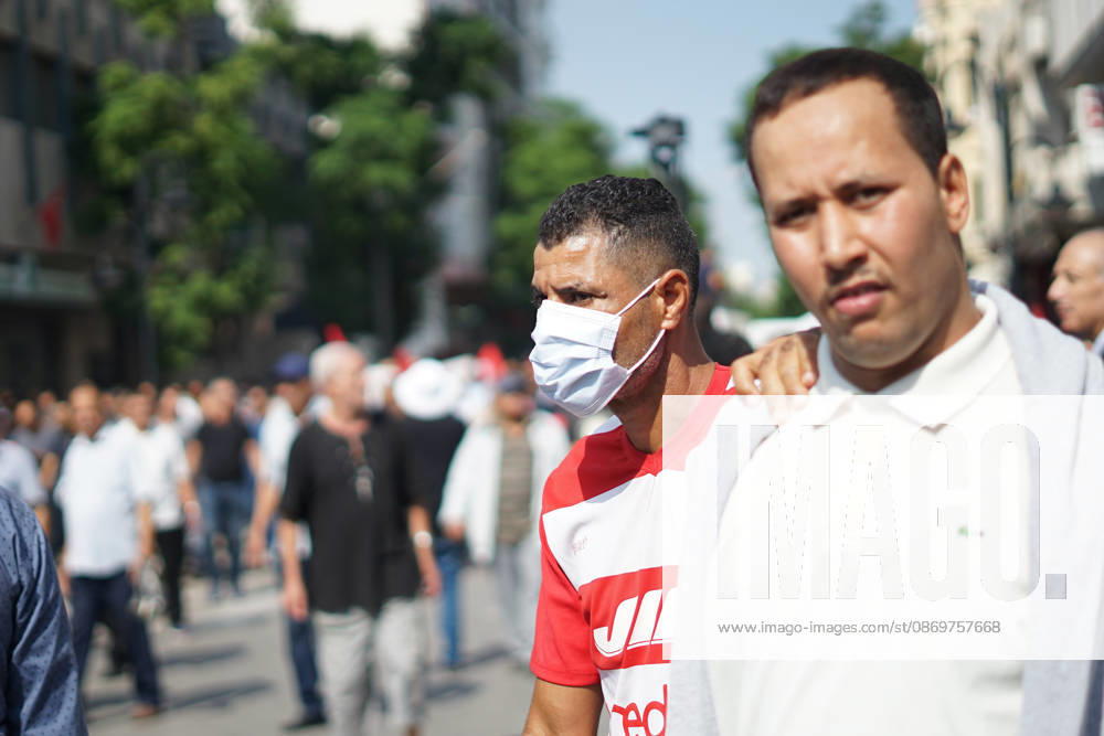 Demonstrators take to the streets of Tunis during a march calling for social and economic reforms and the protection of civil liberties, amid public concerns over rising living costs, workers rights and freedom of expression on October 17, 2026. Organized by trade unions, journalists representatives, lawyers and civil society groups, the demonstration brings together protesters demanding accountability and defending fundamental rights. The march highlights ongoing concerns over Tunisias economic situation and the space for public dissent. Tunis Tunisia - ZUMAm342 20261017_zsp_m342_031