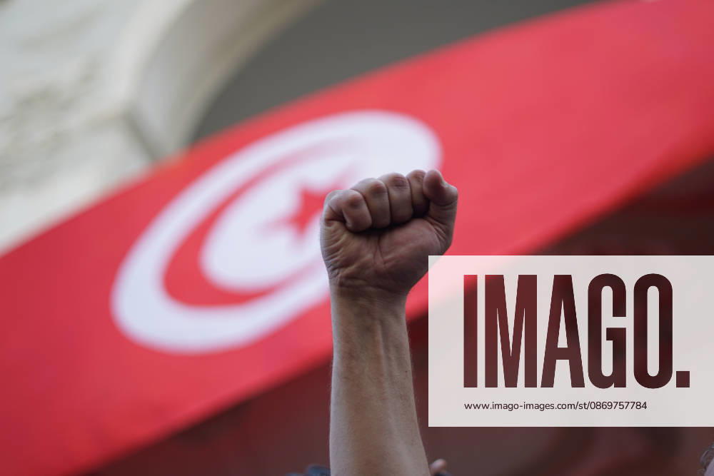 Demonstrators take to the streets of Tunis during a march calling for social and economic reforms and the protection of civil liberties, amid public concerns over rising living costs, workers rights and freedom of expression on October 17, 2026. Organized by trade unions, journalists representatives, lawyers and civil society groups, the demonstration brings together protesters demanding accountability and defending fundamental rights. The march highlights ongoing concerns over Tunisias economic situation and the space for public dissent. Tunis Tunisia - ZUMAm342 20261017_zsp_m342_045
