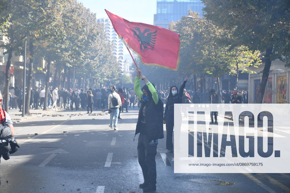 University students in Tirana continue widespread protests over educational conditions TIRANA, ALBANIA - OCTOBER 17: University students and young activists march through the streets of central Tirana, Albania, on October 17, 2026, as nationwide student-led demonstrations enter their fourth consecutive day. Demonstrators gathered near public academic institutions and the Ministry of Education to demand lower tuition fees, improved campus infrastructure, increased financial aid, and effective policy responses to rising living costs and youth unemployment. Olsi Shehu Anadolu Tirana Albania. Editorial use only. Please get in touch for any other usage.