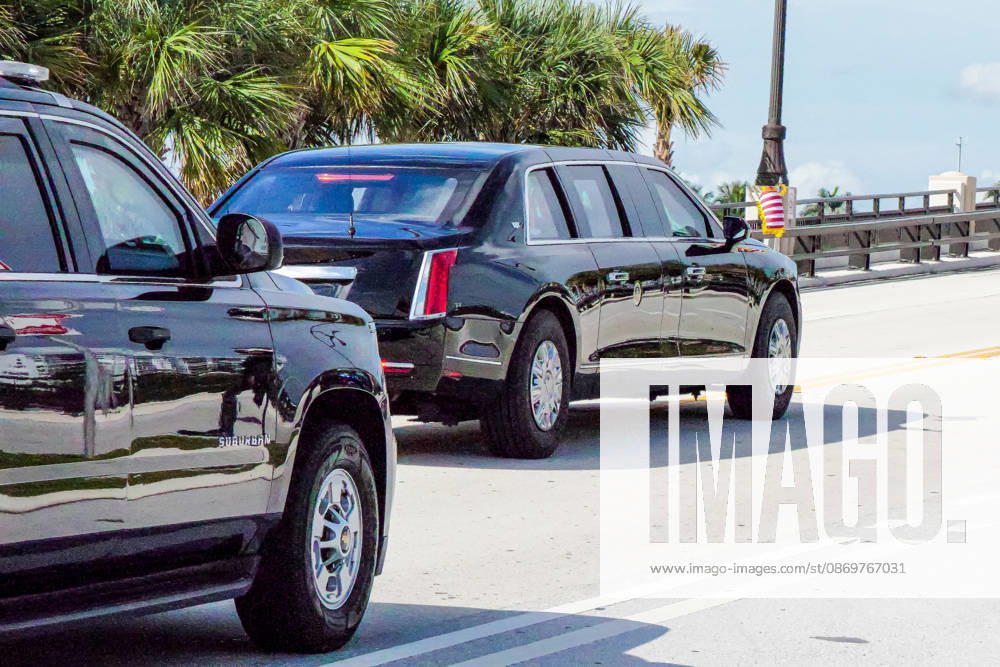 The presidential motorcade travels through Palm Beach as supporters gather along the route while the president heads to President Donald J. Trump International Airport for departure to a campaign rally in Northern Kentucky, October 17, 2026. West Palm Beach USA - ZUMAc343 20261017_znp_c343_012