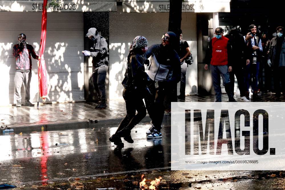 Tirana Clashes Enter Fifth Day TIRANA, ALBANIA, OCTOBER 17, 2026: Demonstrators clash with riot police outside the Ministry of Education during student-led anti-government protests in Tirana. Police deploy tear gas as protesters throw stones during a fifth consecutive day of unrest. Demonstrators demand improved university conditions and the resignation of Prime Minister Edi Rama. Tirana Albania