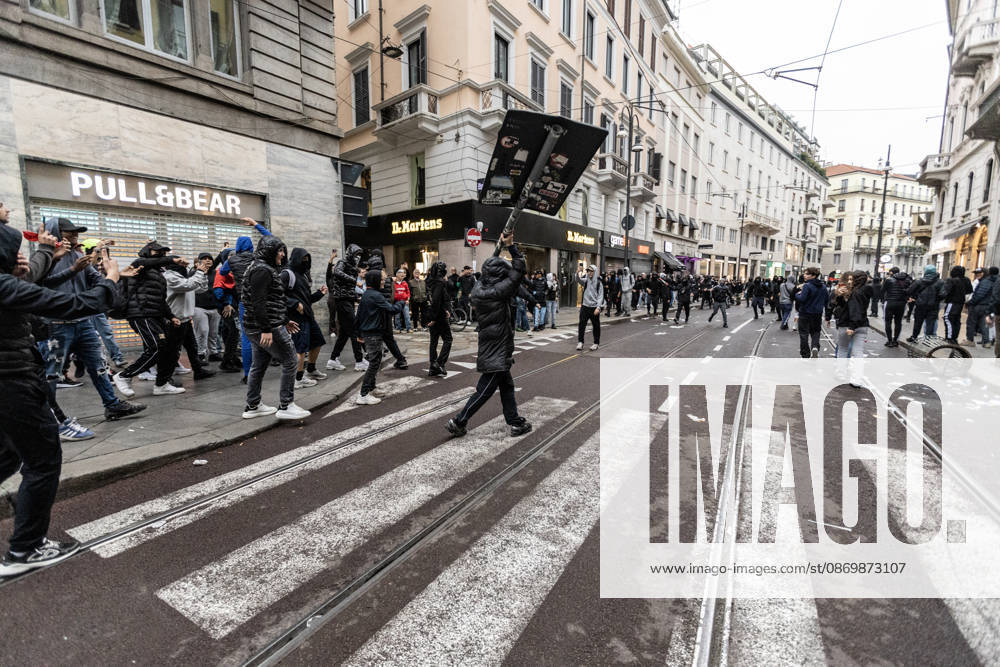 Police detain 160 as unrest continues for second day in Milan MILAN, ITALY - OCTOBER 18: Police carry out numerous detentions and arrests as protesters, including many young demonstrators, flee from law enforcement during urban unrest following demonstrations against the high cost of living in Milan, Italy, on October 18, 2026. Damage to shops and public property was reported across the city amid the clashes. Andrea Carrubba Anadolu Milan Italy. Editorial use only. Please get in touch for any other usage.