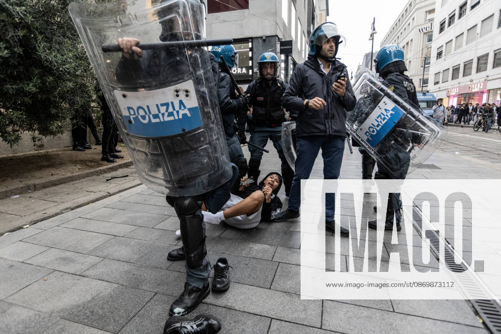 Police detain 160 as unrest continues for second day in Milan MILAN, ITALY - OCTOBER 18: Police carry out numerous detentions and arrests as protesters, including many young demonstrators, flee from law enforcement during urban unrest following demonstrations against the high cost of living in Milan, Italy, on October 18, 2026. Damage to shops and public property was reported across the city amid the clashes. Andrea Carrubba Anadolu Milan Italy. Editorial use only. Please get in touch for any other usage.