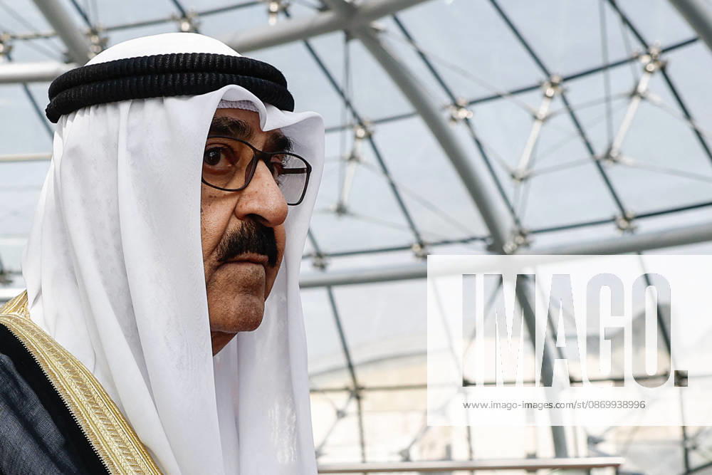 President Macron Visit To Kuwait The Emir of Kuwait Sheikh Mishal Al-Ahmad Al-Jaber Al-Sabah looks on, at Kuwait International Airport in Kuwait City, Kuwait, October 19, 2026. Photo by Benoit Tessier Pool ABACAPRESS.COM Kuwait City Kuwait