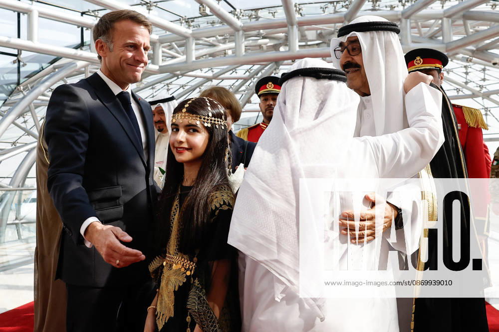 President Macron Visit To Kuwait The Emir of Kuwait Sheikh Mishal Al-Ahmad Al-Jaber Al-Sabah welcomes French President Emmanuel Macron upon Macron s arrival at Kuwait International Airport in Kuwait City, Kuwait, October 19, 2026. Photo by Benoit Tessier Pool ABACAPRESS.COM Kuwait City Kuwait