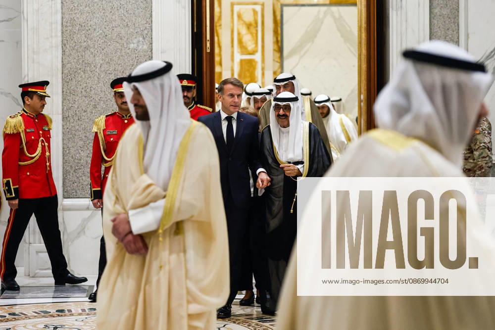 President Macron Visit To Kuwait French President Emmanuel Macron walks with the Emir of Kuwait Sheikh Meshal Al-Ahmad Al-Jaber Al-Sabah, at Bayan Palace in Kuwait City, Kuwait, October 19, 2026. Photo by Benoit Tessier Pool ABACAPRESS.COM Kuwait City Kuwait