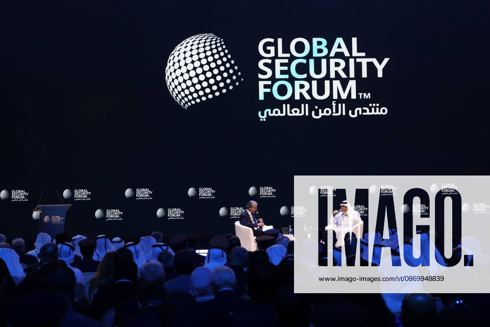 Global Security Forum in Doha DOHA, QATAR - OCTOBER 19: Qatar s Deputy Prime Minister and Minister of State for Defence Affairs, Saud bin Abdulrahman Al Thani, speaks at the Global Security Forum in Doha, Qatar, on October 19, 2026. He discusses Qatar s defence capabilities, regional security and diplomatic initiatives. Ali Altunkaya Anadolu Doha Qatar. Editorial use only. Please get in touch for any other usage.