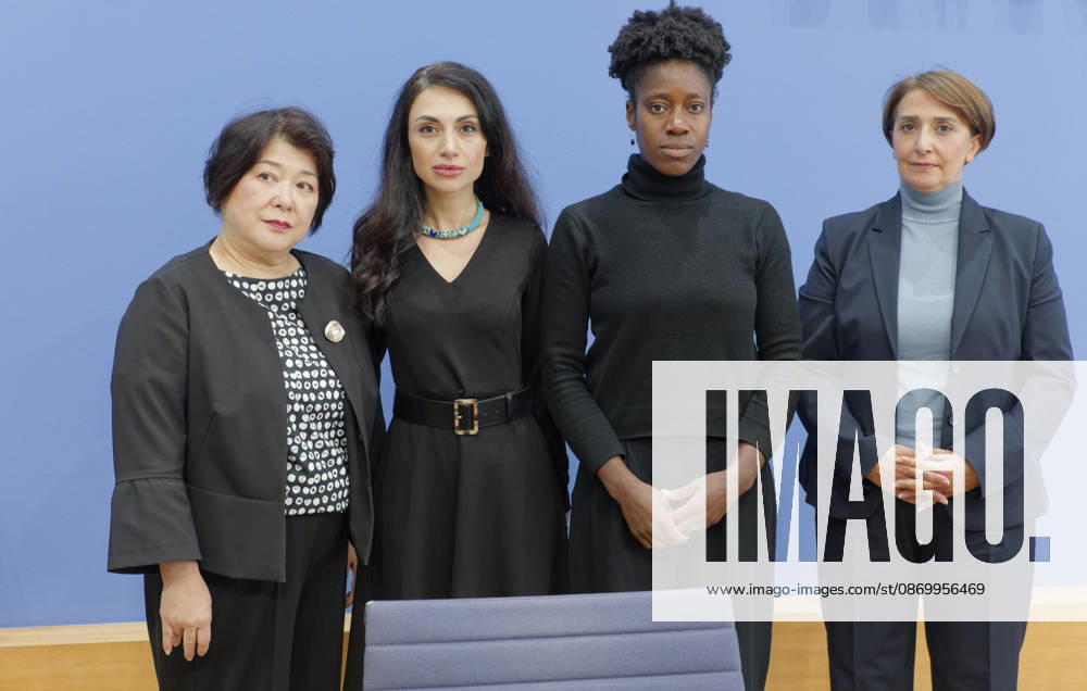 Migrants Fear an AfD Government 2026 10 19 Germany, Berlin Federal Press Conference: Migrant Umbrella Organizations Call for Protection Pictured from left: Mika Kaiyama, Policy Advisor, State Network of Migrant Org
