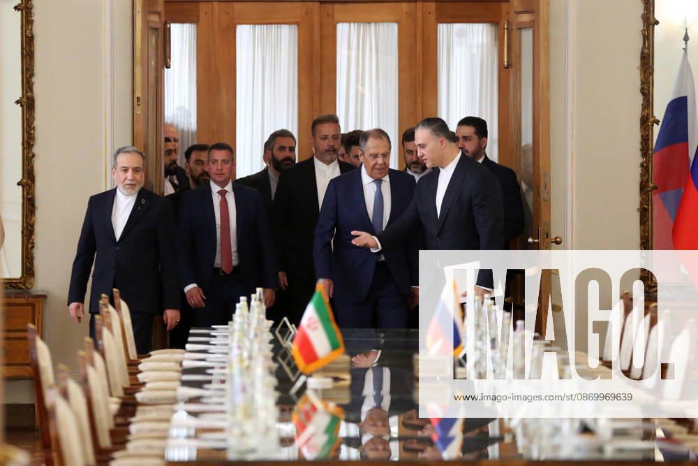 Russian Foreign Minister Sergey Lavrov holds official talks in Tehran TEHRAN, IRAN - OCTOBER 19: ( RESTRICTIONS: NO Access Israel Media Persian Language TV Stations Outside Iran Strictly No Access BBC Persian VOA Persian Manoto TV Iran International TV ) Iranian Foreign Minister Abbas Araghchi (L) meets with Russian Foreign Minister Sergey Lavrov (2nd R), who arrived in Tehran for an official working visit, in Tehran, Iran, on October 19, 2026. Fatemeh Bahrami Anadolu Tehran Iran. Editorial use only. Please get in touch for any other usage.