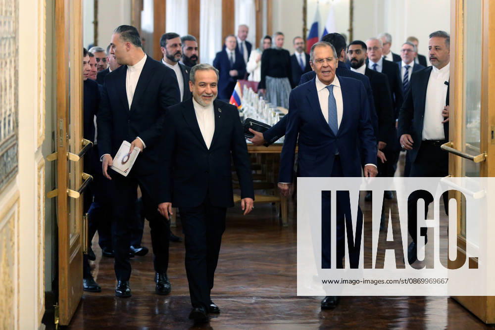 Russian Foreign Minister Sergey Lavrov holds official talks in Tehran TEHRAN, IRAN - OCTOBER 19: ( RESTRICTIONS: NO Access Israel Media Persian Language TV Stations Outside Iran Strictly No Access BBC Persian VOA Persian Manoto TV Iran International TV ) Iranian Foreign Minister Abbas Araghchi (L) meets with Russian Foreign Minister Sergey Lavrov (R), who arrived in Tehran for an official working visit, in Tehran, Iran, on October 19, 2026. Fatemeh Bahrami Anadolu Tehran Iran. Editorial use only. Please get in touch for any other usage.