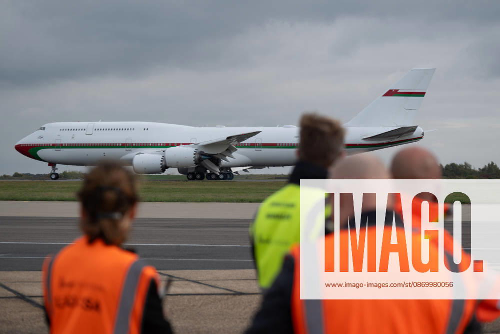 Sultan of Oman arrives in the United Kingdom 18.10.2026, Stansted Airport, Essex, UK - The Sultan of Oman, Haitham bin Tariq Al Said, arrives in Stansted Airport before travelling up to Windsor Castle for a State Visit to the UK, where he will be hosted by King Charles., Credit:Will Colebourne Avalon