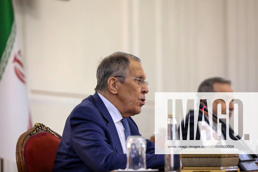 Russian Foreign Minister Sergey Lavrov meets Iranian counterpart Abbas Araghchi in Tehran TEHRAN, IRAN - OCTOBER 19: Russian Foreign Minister Sergey Lavrov and Iranian Foreign Minister Abbas Araghchi hold a joint press conference at the Ministry of Foreign Affairs building in Tehran, Iran, on October 19, 2026. Fatemeh Bahrami Anadolu Tehran Iran. Editorial use only. Please get in touch for any other usage.