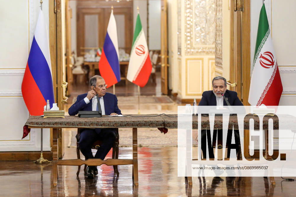 Russian Foreign Minister Sergey Lavrov meets Iranian counterpart Abbas Araghchi in Tehran TEHRAN, IRAN - OCTOBER 19: Russian Foreign Minister Sergey Lavrov and Iranian Foreign Minister Abbas Araghchi hold a joint press conference at the Ministry of Foreign Affairs building in Tehran, Iran, on October 19, 2026. Fatemeh Bahrami Anadolu Tehran Iran. Editorial use only. Please get in touch for any other usage.