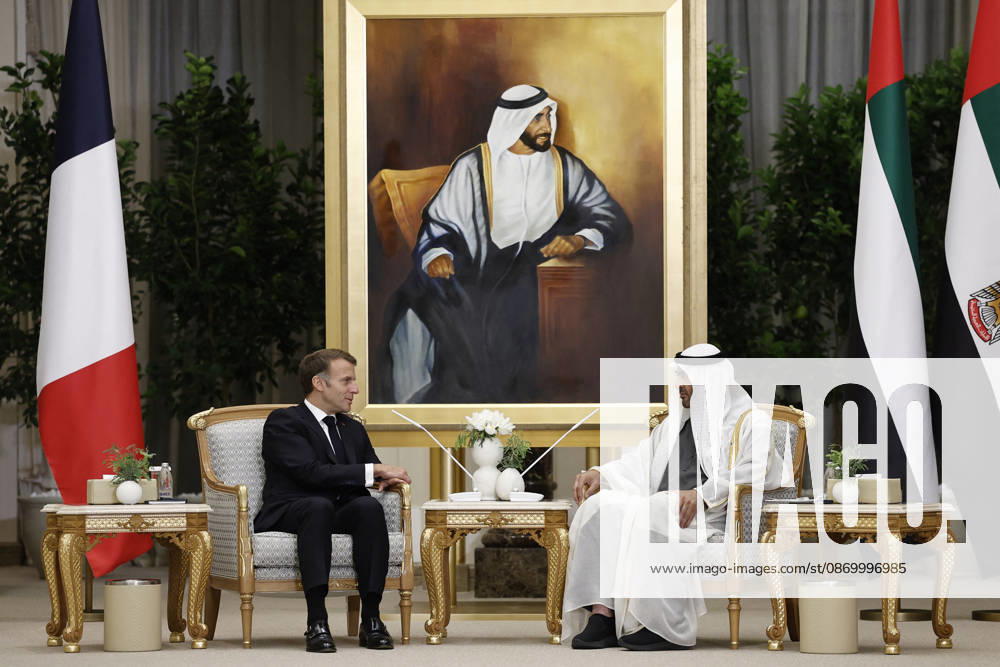 President Macron Visit To Middle East - Abu Dhabi French President Emmanuel Macron attends a meeting with Sheikh Mohamed bin Zayed Al Nahyan, President of the United Arab Emirates (UAE), at Qasr Al Watan presidential palace in Abu Dhabi, United Arab Emirates, October 19, 2026. Photo by Benoit Tessier Pool ABACAPRESS.COM Abu Dhabi United Arab Emirates
