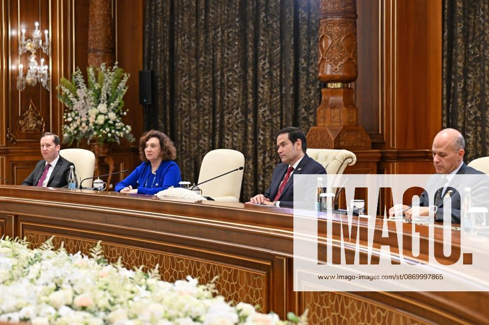 US Secretary of State Marco Rubio in Uzbekistan SAMARKAND, UZBEKISTAN - OCTOBER 19 : (---- - MANDATORY CREDIT - UZBEKISTAN PRESIDENCY HANDOUT - NO MARKETING NO ADVERTISING CAMPAIGNS - DISTRIBUTED AS A SERVICE TO CLIENTS----) Uzbek President Shavkat Mirziyoyev (not seen) meets with US Secretary of State Marco Rubio who arrived to attend the C5+1 Central Asia-US Foreign Ministers Meeting and the second meeting of the Uzbekistan-US Business and Investment Council in Samarkand, Uzbekistan on October 19, 2026. Uzbekistan Presidency Anadolu Samarkand Uzbekistan. Editorial use only. Please get in touch for any other usage.