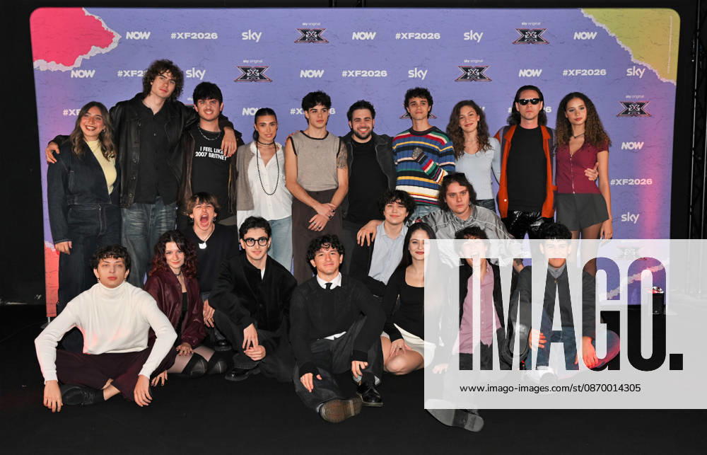 IPA89927826 - Milan, Italy: X Factor 2026 photocall featuring the 12 official contestants In the photo: The 12 official contestants in a group photo