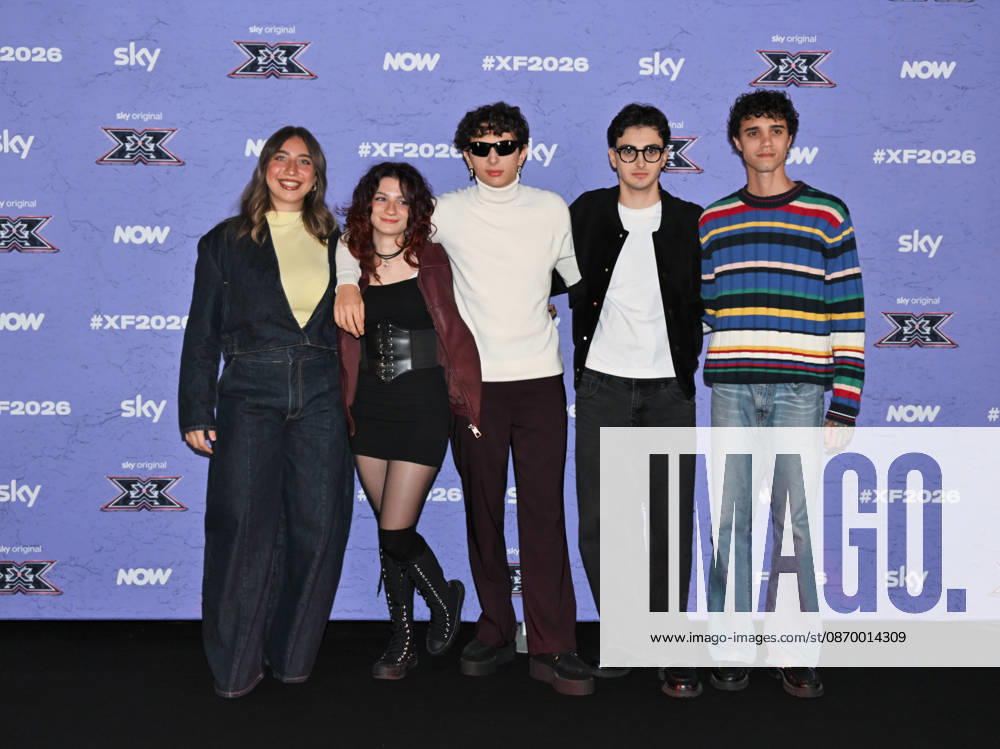 IPA89927835 - Milan, Italy: X Factor 2026 photocall featuring the 12 official contestants IRAMA S TEAM In the photo: Patrizia, Le Distanze, Lenanie
