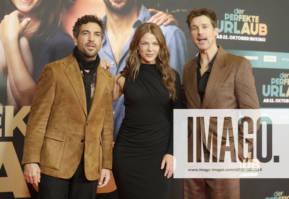Theatrical release: October 19, 2026 Elyas M. Barek, Jessica Schwarz, and Florian David Fitz at the world premiere of *DER PERFEKTE URLAUB* at the Mathäser Filmpalast in Munich, October 19, 2026, Munich, Mathäser Filmpalast, Baern, Germany