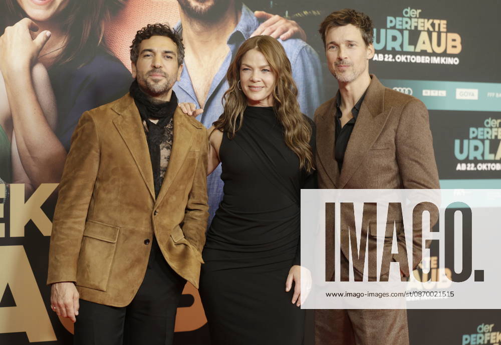 Theatrical release: October 19, 2026 Elyas M. Barek, Jessica Schwarz, and Florian David Fitz at the world premiere of *DER PERFEKTE URLAUB* at the Mathäser Filmpalast in Munich, October 19, 2026, Munich, Mathäser Filmpalast, Baern, Germany