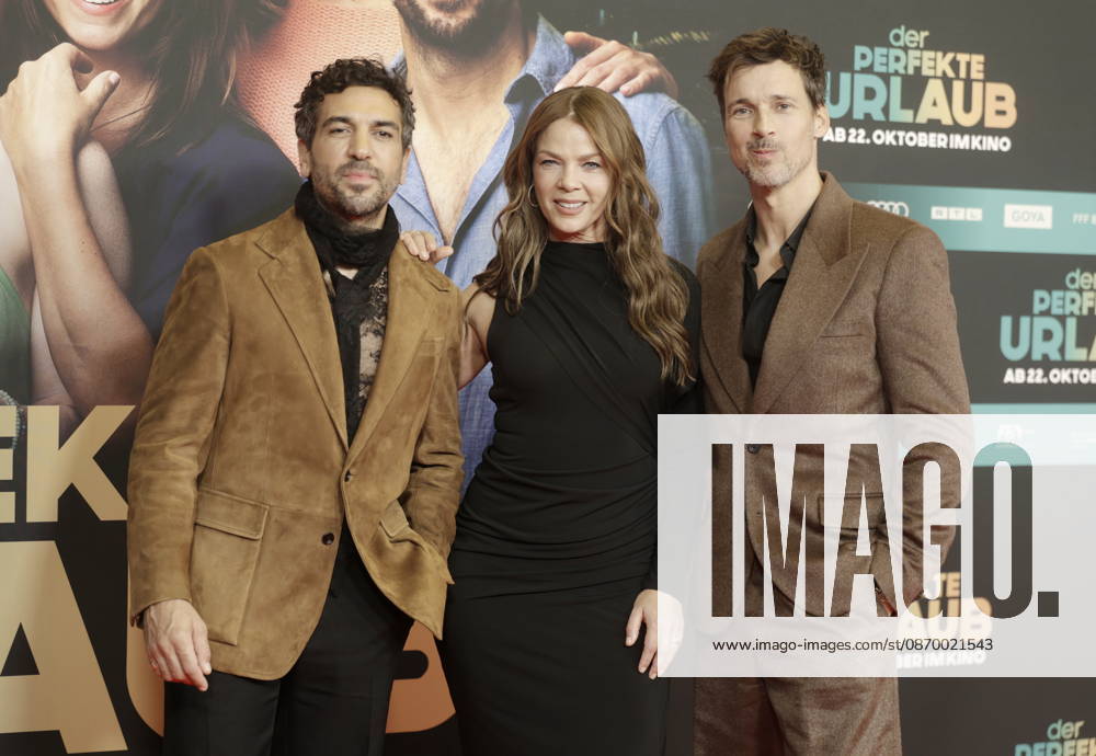 Theatrical release: October 19, 2026 Elyas M. Barek, Jessica Schwarz, and Florian David Fitz at the world premiere of *DER PERFEKTE URLAUB* at the Mathäser Filmpalast in Munich, October 19, 2026, Munich, Mathäser Filmpalast, Baern, D