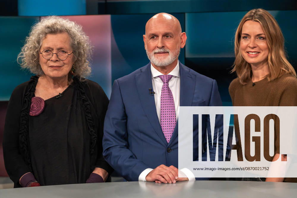 Hart aber Fair from Cologne on October 19, 2026. From left to right: Elisabeth van der Wal, a retiree and former senior government official; Volker Geyer, federal chairman of the German C
