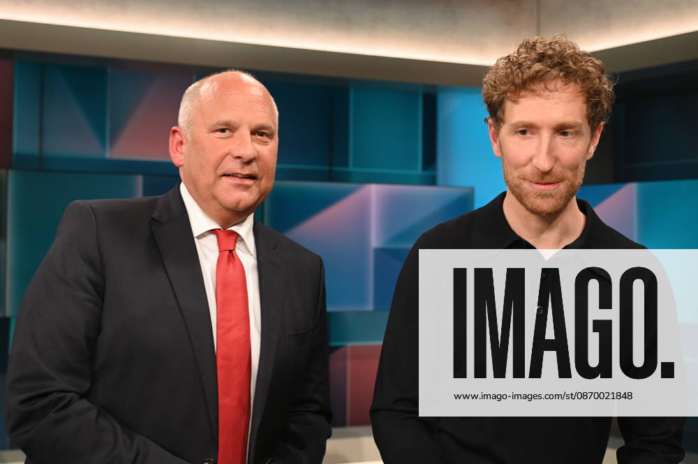 Politicians: Roman Poseck, Minister of the Interior of Hesse (CDU), (left to right), and host Louis Klamroth appeared as guests on the ARD talk show *Hart aber Fair*, which focused on the topic Teachers, Police Officers, and the Bureaucracy: Why Do We Still Need Civil Servants?
