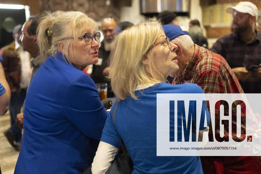 Alberta Prosperity Project supporters watch the referendum results start to appear in Edmonton, Alta., on Monday, Oct. 19, 2026. Edmonton Canada - ZUMAc35_ 20261019_zaf_c35_160