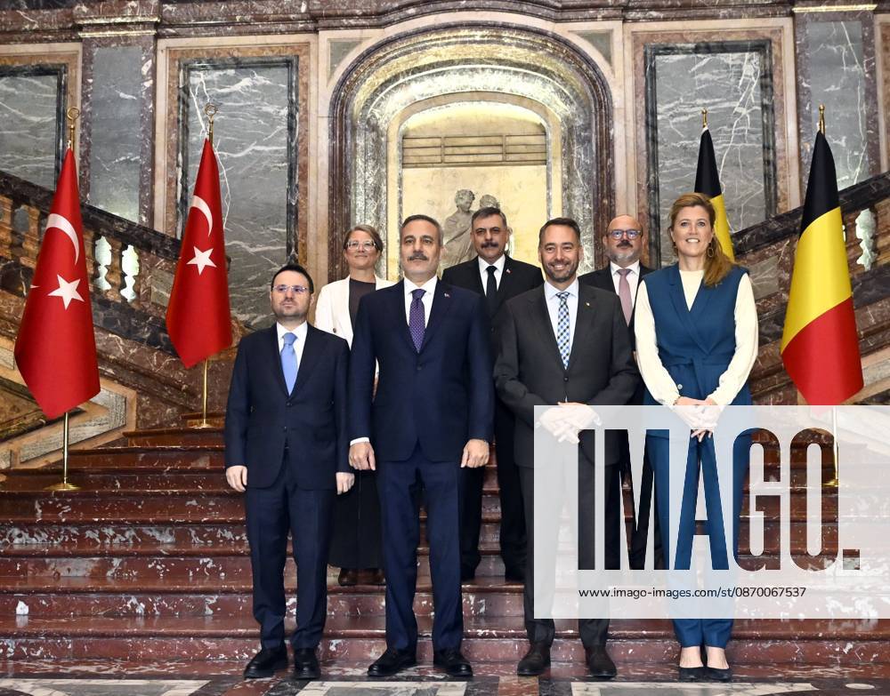 Ministerial Meeting Belgium -Turkiye BRUSSELS, BELGIUM - OCTOBER 20 : Belgium is hosting a ministerial meeting at the Egmont Palace in Brussels, bringing together seven Belgian and Turkish ministers responsible for Foreign Affairs, Justice, Security and Migration. Belgian delegation (Maxime Prévot Minister for Foreign Affairs, European Affairs and Development Cooperation - Annelies Verlinden, Minister for Justice - Bernard Quintin, Minister for Security and the Interior - Anneleen Van Bossuyt, Minister for Asylum and Migration, and for Social Integration) & Turkish delegation (Hakan Fidan Minister for Foreign Affairs - Akin Gürlek, Minister for Justice - Mustafa Çiftçi, Minister for the Interior) on October 20, 2026 in Brussels, Belgium, 20