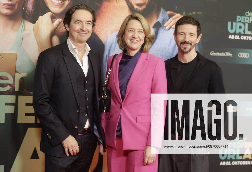 Theatrical Premiere October 19, 2026: Martin Bachmann, Managing Director of Constantin Film, Anja Weisgerber, and Oliver Berben, CEO of Constantin Film, at the world premiere of *DER PERFEKTE URLAUB* at the Mathäser Filmpalast in Munich, October 19, 2026, Munich, Mathäser Filmpalast, Baern D
