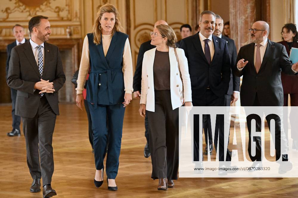 Ministerial Meeting Belgium -Turkiye BRUSSELS, BELGIUM - OCTOBER 20 : Belgium is hosting a ministerial meeting at the Egmont Palace in Brussels, bringing together seven Belgian and Turkish ministers responsible for Foreign Affairs, Justice, Security and Migration. Belgian delegation (Maxime Prévot Minister for Foreign Affairs, European Affairs and Development Cooperation - Annelies Verlinden, Minister for Justice - Bernard Quintin, Minister for Security and the Interior - Anneleen Van Bossuyt, Minister for Asylum and Migration, and for Social Integration) & Turkish delegation (Hakan Fidan Minister for Foreign Affairs - Akin Gürlek, Minister for Justice - Mustafa Çiftçi, Minister for the Interior) on October 20, 2026 in Brussels, Belgium, 20