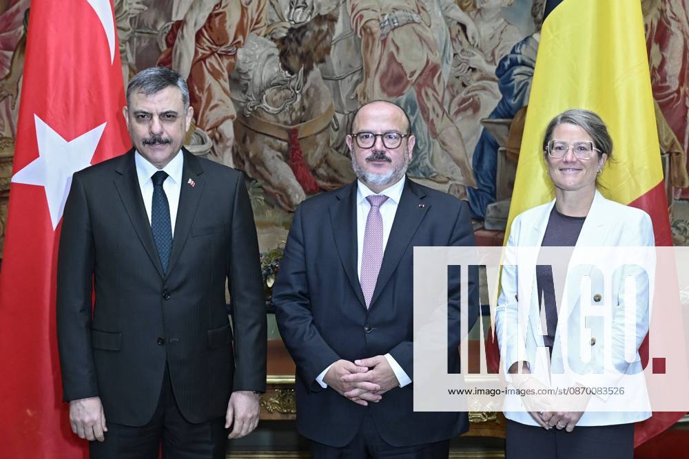 Ministerial Meeting Belgium -Turkiye BRUSSELS, BELGIUM - OCTOBER 20 : Belgium is hosting a ministerial meeting at the Egmont Palace in Brussels, bringing together seven Belgian and Turkish ministers responsible for Foreign Affairs, Justice, Security and Migration. Belgian delegation (Bernard Quintin, Minister for Security and the Interior - Anneleen Van Bossuyt, Minister for Asylum and Migration, and for Social Integration) & Turkish delegation (Mustafa Çiftçi, Minister for the Interior) on October 20, 2026 in Brussels, Belgium, 20 10 2026 Brussels Belgium