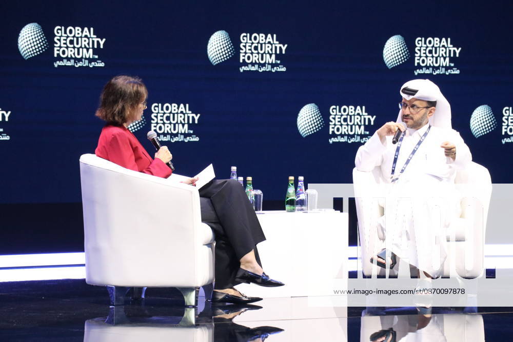 Global Security Forum in Doha DOHA, QATAR - OCTOBER 20: Qatari Foreign Ministry Spokesperson Majed al-Ansari addresses delegates during the Global Security Forum in Doha, Qatar on Tuesday, October 20, 2026. Ali Altunkaya Anadolu Doha Qatar. Editorial use only. Please get in touch for any other usage.