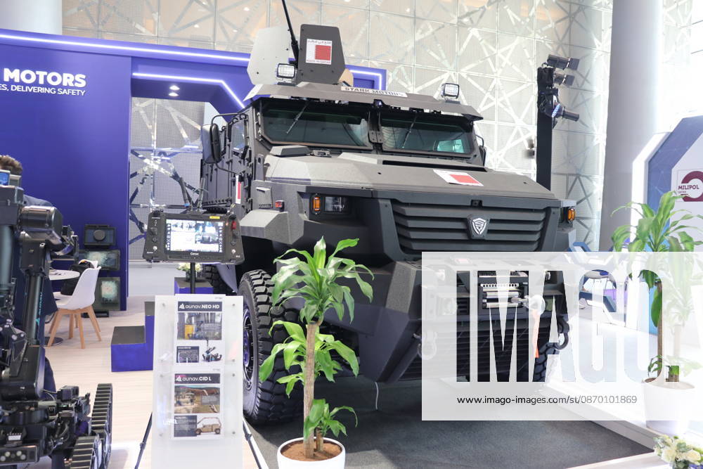 16th Homeland Security and Safety Exhibition Milipol Qatar begins in Doha DOHA, QATAR - OCTOBER 20: Visitors and exhibitors gather at the 16th International Homeland Security and Safety Exhibition (Milipol Qatar), held at the Doha Exhibition and Convention Center in Doha, Qatar, on October 20, 2026. Featuring over 270 companies from 33 countries, the event showcases innovations including unmanned aerial vehicles (UAVs), robotic systems, armored and specialized tactical vehicles, advanced surveillance cameras, cybersecurity solutions, border security hardware, and artificial intelligence-driven technologies. Ali Altunkaya Anadolu Doha Qatar. Editorial use only. Please get in touch for any other usage.