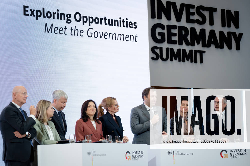 Invest in Germany Summit, Berlin, ESMT Invest in Germany Summit, Berlin, ESMT, Friedrich Merz, Federal Chancellor Katherina Reiche, Federal Minister of Economic Affairs Lars Klingbeil, Federal Minister of Finance Steffen Bilger, Federal Minister of Transportation Dorothee Bär, Federal Minister of Research Verena