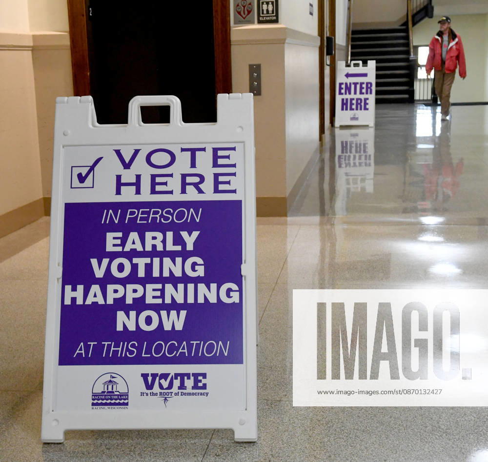 Voters come to Racine City Hall Tuesday morning October 20, 2026 on the first day of early voting in Wisconsin for the midterm elections. There are two closely watched Congressional races, including the First District which includes Racine, and a contentious gubernatorial race on the ballot. Racine USA - ZUMAh154 20261020_znp_h154_011