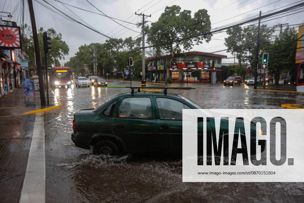 Santiago, October 20, 2026: Flooding at the intersection of Gran Avenida and Los Aviadores streets during the storm front affecting the metropolitan region. Diego Martin, Aton, Chile; Santiago, Chile. Aton 1201228.jpeg
