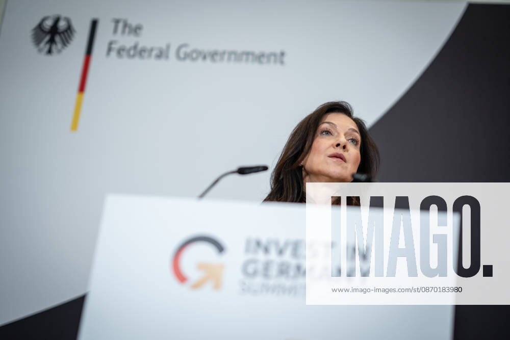 Katherina Reiche, Federal Minister of Economics, delivering the closing remarks at the Invest in Germany Summit 2026 at the ESMT European School of Management and Technology in Berlin, Berlin, Germany; ESMT Berlin