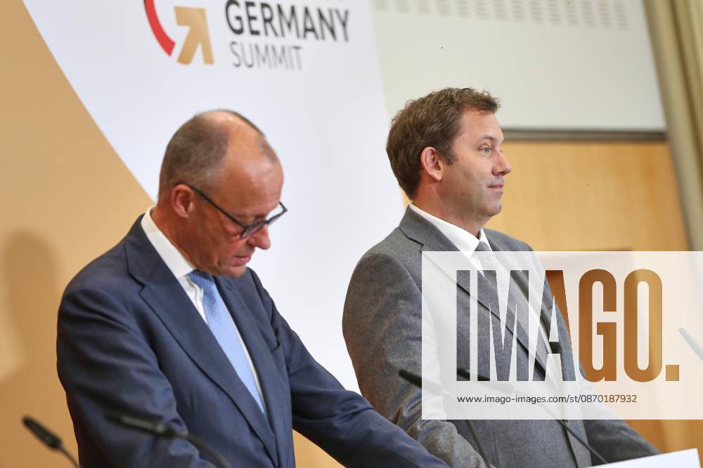 ESMT Invest in Germany Summit Press Conference with Federal Chancellor Friedrich Merz (CDU) and Federal Minister of Finance Lars Klingbeil (SPD)